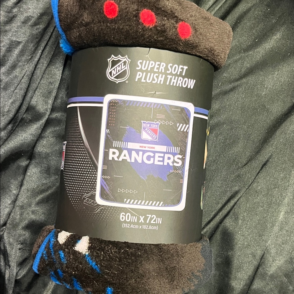 NHL Rangers Black and Blue Super Soft Throw